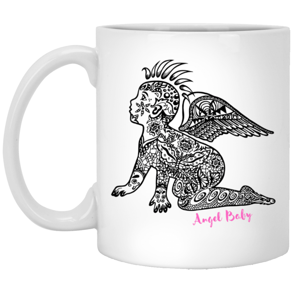 Steampunk Angel Baby Coffee Mug - Pink