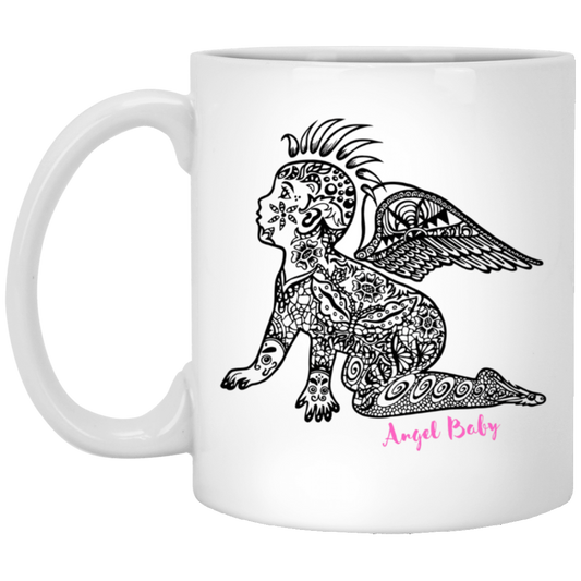 Steampunk Angel Baby Coffee Mug - Pink