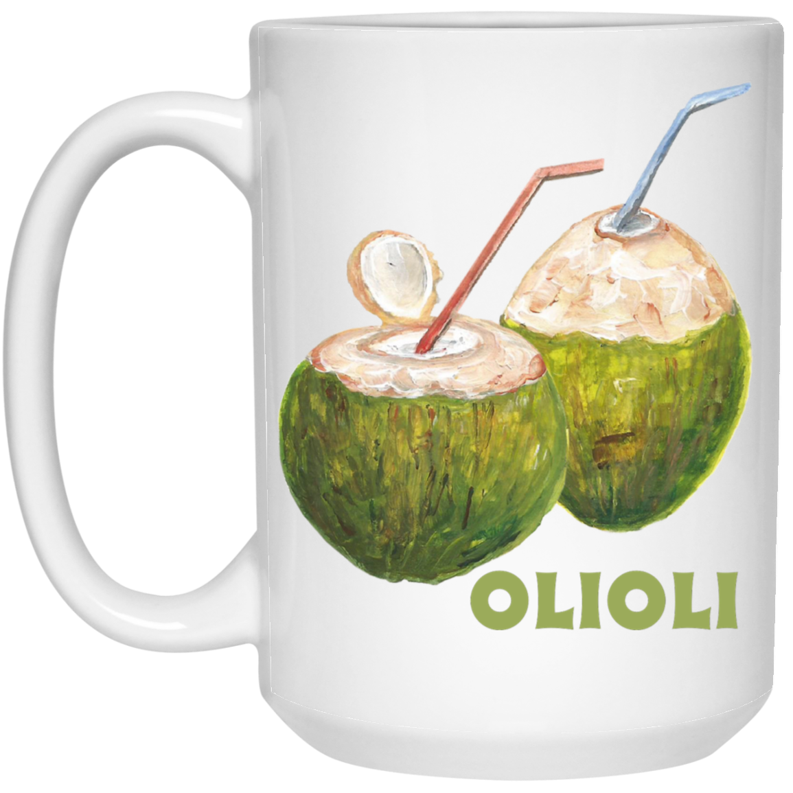 0 Olioli Coffee Mug - Coconuts - Samoan Language 'Joyful'