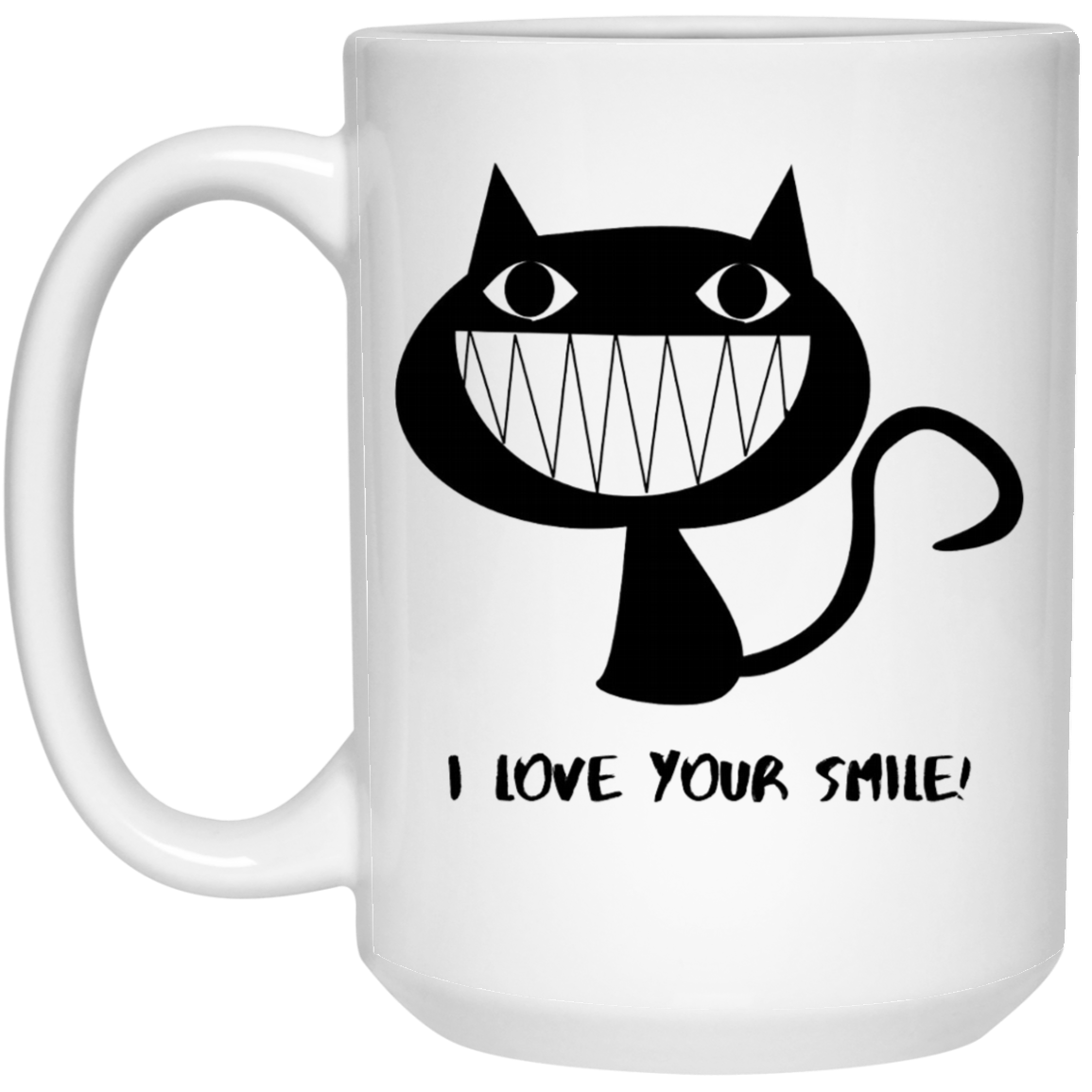 I Love Your Smile! Happy Black Cat Coffee Mug