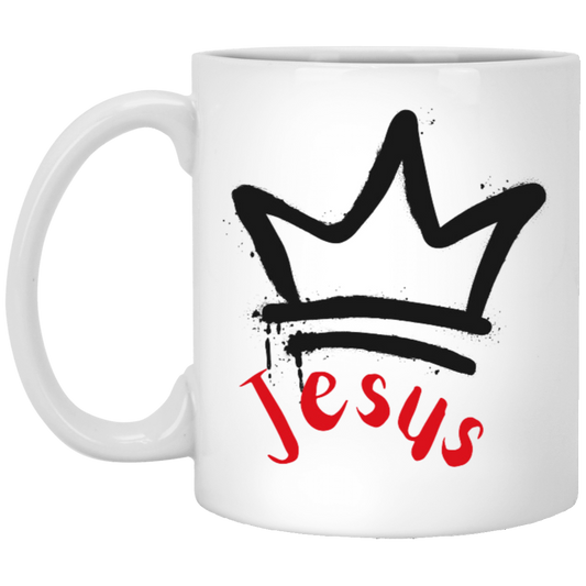 Crown Jesus King Coffee Mug - Red