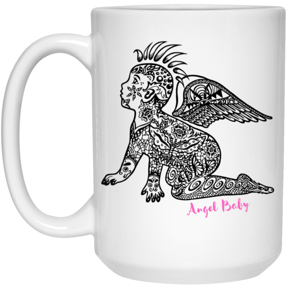 Steampunk Angel Baby Coffee Mug - Pink