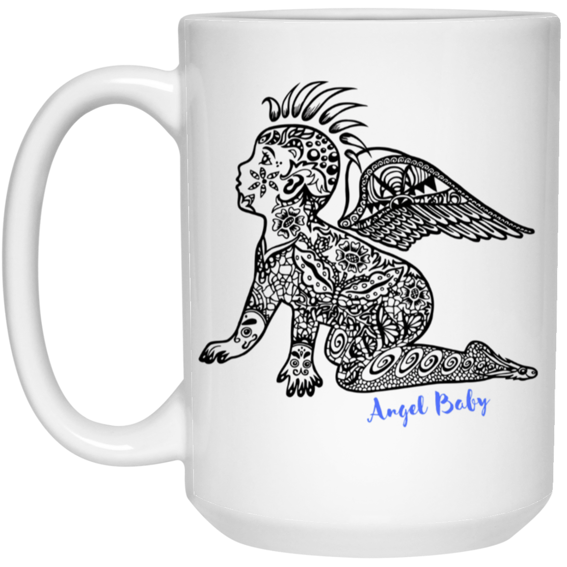 Steampunk Angel Baby Coffee Mug - Blue